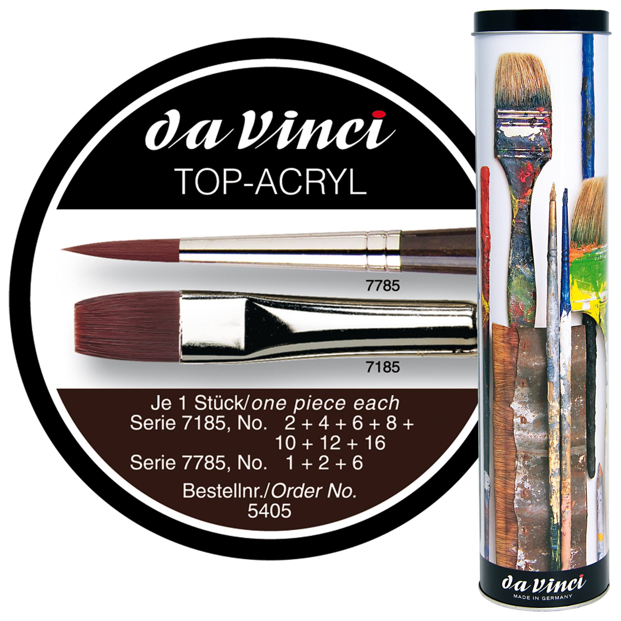 da Vinci TOP-ACRYL 10 Piece Brush Tin Set